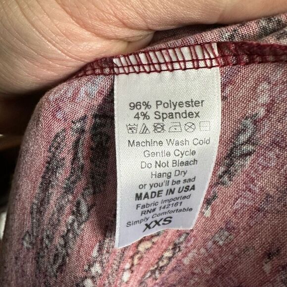 Lularoe red floral high low swing loungewear XXS dress - Picture 3 of 3